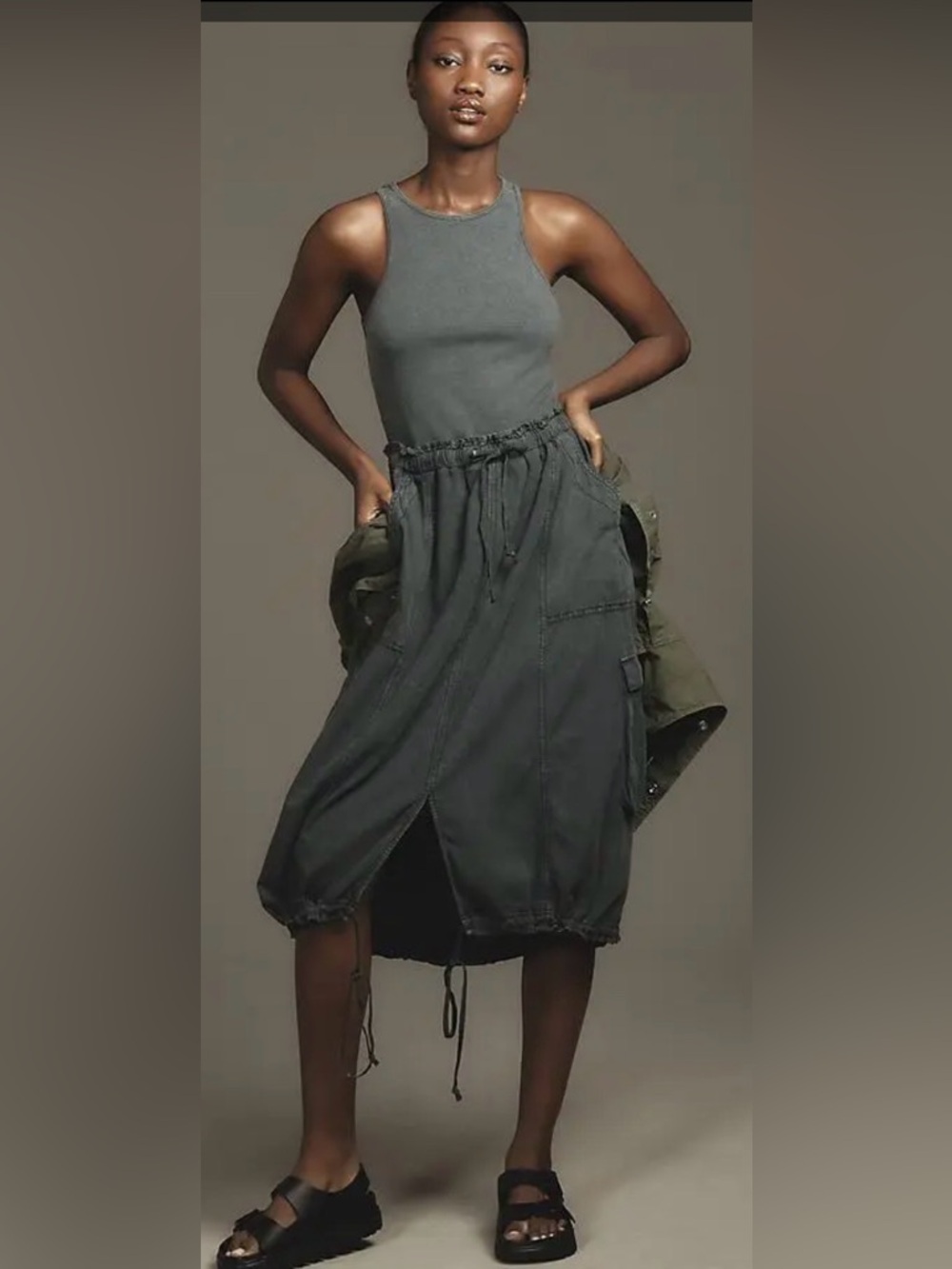 Daily Practice by Anthropologie Be Bold Racerback Twofer Dress M - Picture 3 of 14
